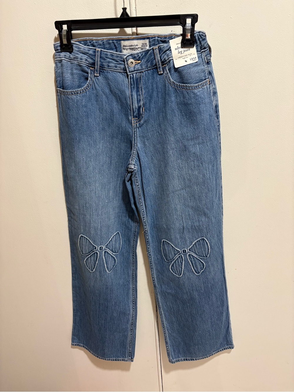Abercrombie kids high rise wide legs jeans